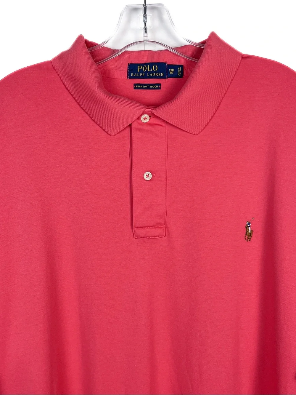 Polo Ralph Lauren Men's 1XB Big & Tall Pima Cotton Soft-Touch Polo Shirt Pink